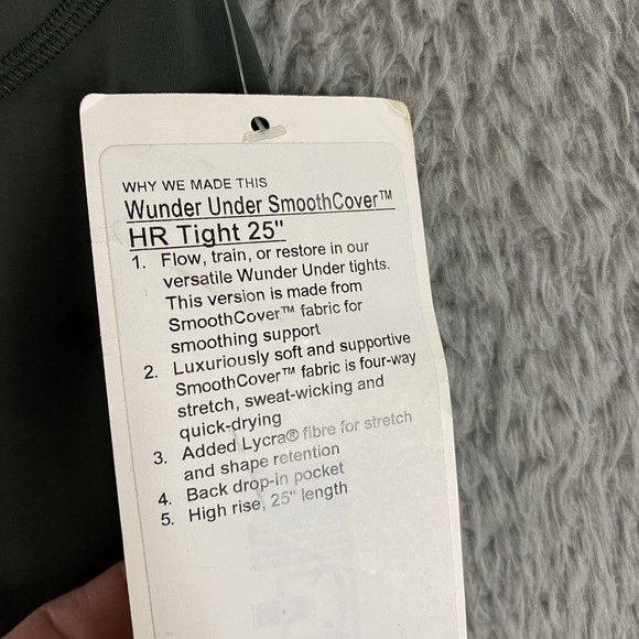 Lululemon Wunder Under SmoothCover HR Tight 25" size 4 Green Leggings Yoga Gym - Picture 3 of 10